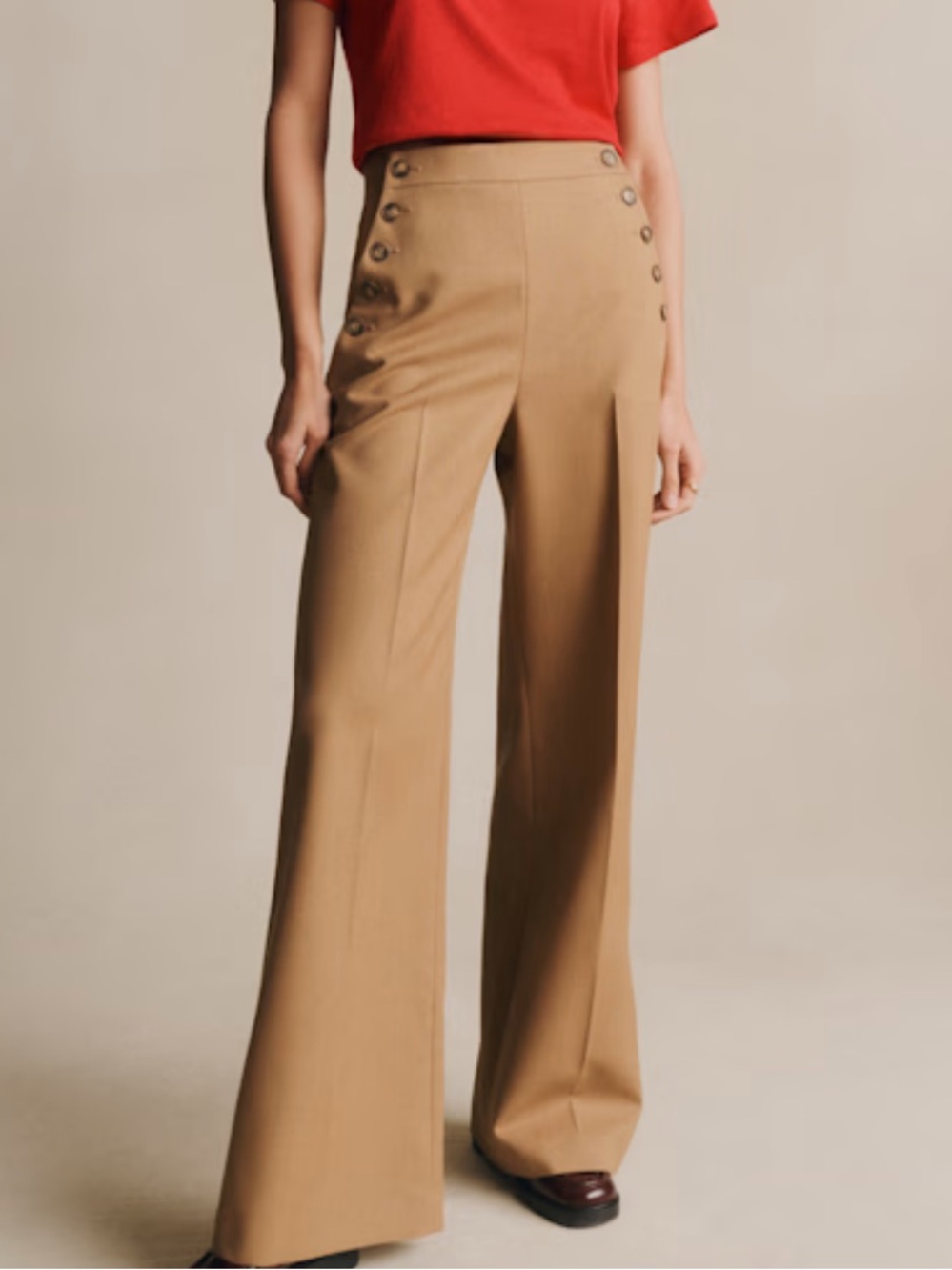NWT SEZANE MARINO TROUSERS CAMEL